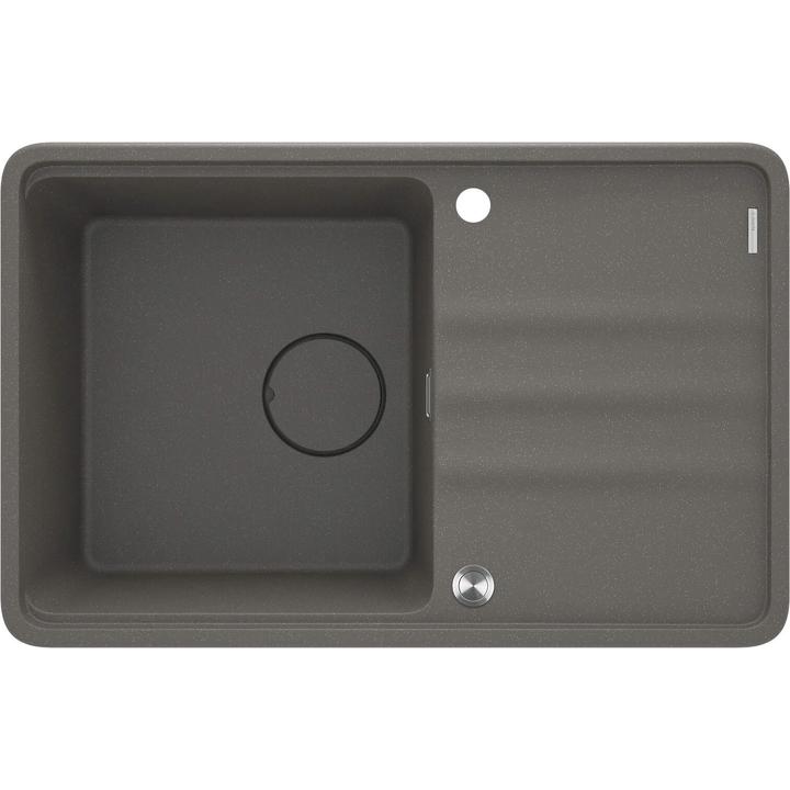 ZLEW. MOMI ANTRACYT METALIK GRANIT 1K Z/O 780x500x230 MM + OSPRZĘT SPACE-SAVER  ZKM_T113