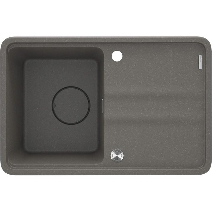 ZLEW. MOMI ANTRACYT METALIK GRANIT 1K Z/KO 670x440x230 MM + OSPRZĘT SPACE-SAVER  ZKM_T11A