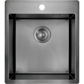 ZLEW.STAL OLFATO PRECIOUS TITANIUM 1K B/O, 450x505x200, 3,5" + OSPRZĘT SPACE-SAVER  ZPO_D10A