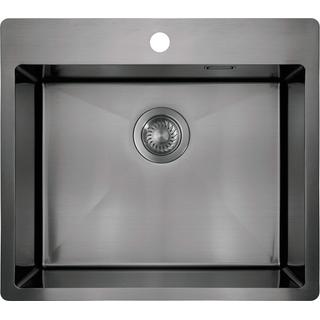 ZLEW.STAL OLFATO PRECIOUS TITANIUM 1K B/O, 550x505x200, 3,5" + OSPRZĘT SPACE-SAVER  ZPO_D10B