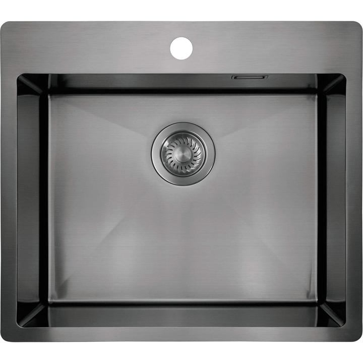 ZLEW.STAL OLFATO PRECIOUS TITANIUM 1K B/O, 550x505x200, 3,5" + OSPRZĘT SPACE-SAVER  ZPO_D10B