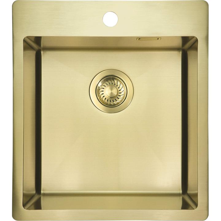 ZLEW.STAL OLFATO PRECIOUS ZŁOTO SZCZOTKOWANE 1K B/O, 450x505x200, 3,5" + OSPRZĘT SPACE-SAVER  ZPO_R10A