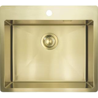 ZLEW.STAL OLFATO PRECIOUS ZŁOTO SZCZOTKOWANE 1K B/O, 550x505x200, 3,5" + OSPRZĘT SPACE-SAVER  ZPO_R10B