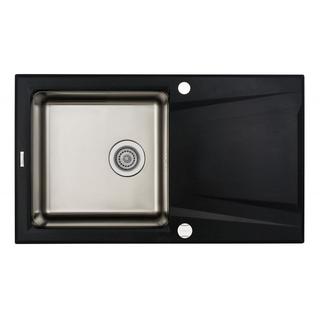 ZLEW. PRIME GRAFIT MATELIK GRANITO-STAL 860X500X220 3,5" + OSPRZĘT SPACE SAVERS B7ZSR_G113
