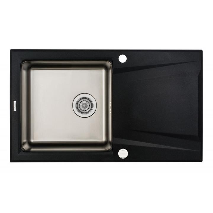 ZLEW. PRIME GRAFIT MATELIK GRANITO-STAL 860X500X220 3,5" + OSPRZĘT SPACE SAVERS B7ZSR_G113