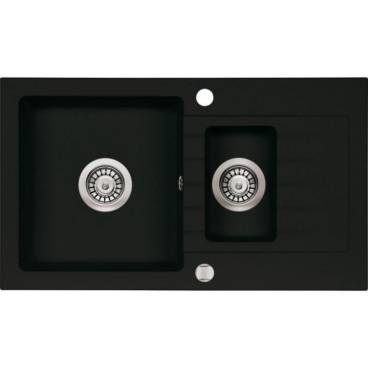 ZLEWOZMYWAK ZORBA NERO GRANIT 1K Z/O 760X440X160 3,5+OSPRZĘT ZQZ_N113