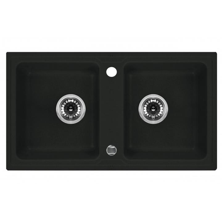 ZLEW. ZORBA GRAFITOWY GRANIT 2K B/O 780X435X180, 3,5" + OSP B7ZQZ_2203