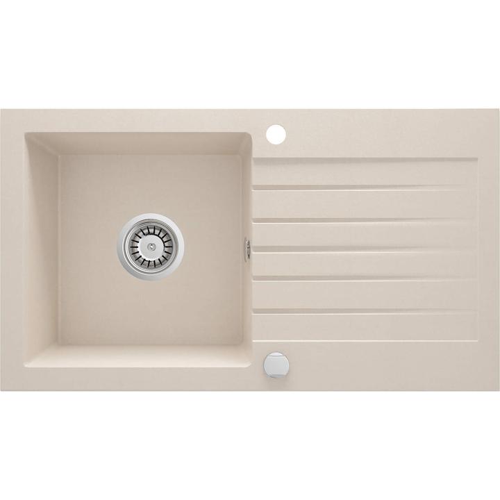 ZLEW. ZORBA BEŻ GRANIT 1K Z/O 760X440X160, 3,5" + OSPRZĘT SPACE-SAVER ZQZ_5113