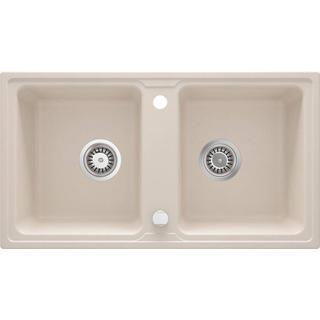 ZLEW. ZORBA BEŻ GRANIT 2K B/O 780X435X180, 3,5" + OSPRZĘT SPACE-SAVER ZQZ_5203