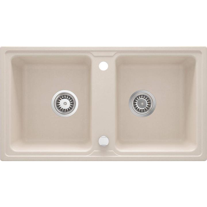 ZLEW. ZORBA BEŻ GRANIT 2K B/O 780X435X180, 3,5" + OSPRZĘT SPACE-SAVER ZQZ_5203