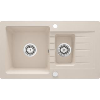 ZLEW. ZORBA BEŻ GRANIT 1,5K Z/O 760X440X164, 3,5" + OSPRZĘT SPACE-SAVER ZQZ_5513