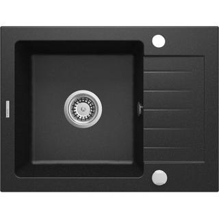 ZLEW. ZORBA GRAFIT METALIK GRANIT 1K Z/KO 580X440X164 3,5" + OSPRZĘT SPACE-SAVER ZQZ_G11A
