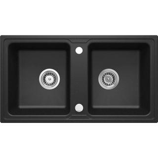 ZLEW. ZORBA GRAFIT METALIK GRANIT 2K B/O 780X435X180, 3,5" + OSPRZĘT SPACE-SAVER ZQZ_G203