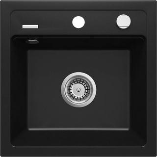 ZLEW. ZORBA NERO GRANIT 1K B/O 440X440X184 3,5" + OSPRZĘT SPACE-SAVER ZQZ_N103