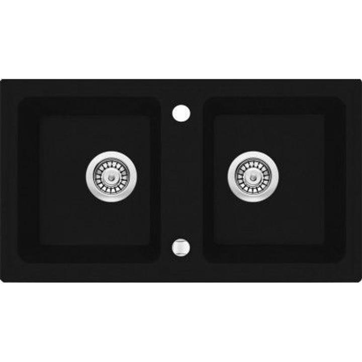 ZLEWOZMYWAK ZORBA NERO GRANIT 2K B/O 780X435X180 3,5+SPACE SAVER ZQZ_N203