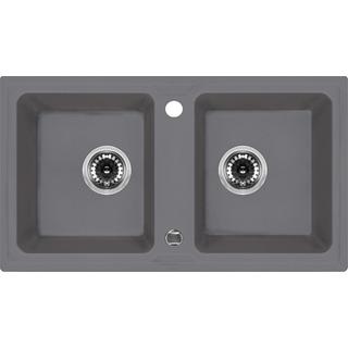 ZLEW. ZORBA SZARY METALIK GRANIT 2K B/O 780X435X180, 3,5" + OSP B7ZQZ_S203