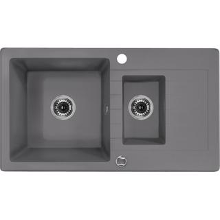ZLEW. ZORBA SZARY METALIK GRANIT 1,5K Z/O 760X440X150, 3,5" + OSP B7ZQZ_S513