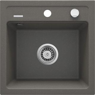 ZLEW. ZORBA ANTRACYT METALIK GRANIT 1K B/O 440X440X184 3,5" + OSPRZĘT SPACE-SAVER ZQZ_T103