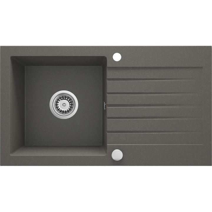 ZLEW. ZORBA ANTRACYT MET.GRANIT 1K Z/O 760X440X160, 3,5" + OSPRZĘT SPACE-SAVER ZQZ_T113