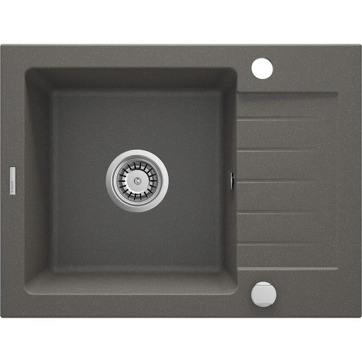 ZLEW. ZORBA ANTRACYT MET.GRANIT 1K Z/KO 580X440X164 3,5" + OSPRZĘT SPACE-SAVER ZQZ_T11A