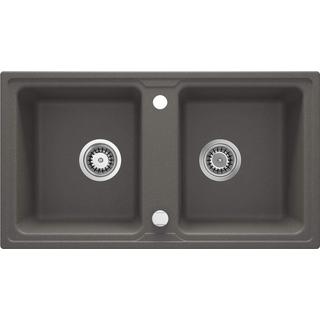 ZLEW. ZORBA ANTRACYT METALIK GRANIT 2K B/O 780X435X180, 3,5" + OSPRZĘT SPACE-SAVER ZQZ_T203