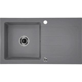 ZLEW. ZORBA SZARY METALIK GRANIT 1K Z/O 760X440X150, 3,5" + OSP PLUS BATERIA MILIN SZARA "U"  B7ZQZBS113