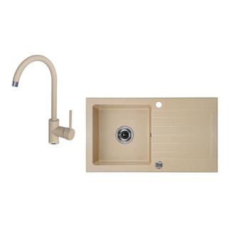 ZLEW. ZORBA PIASKOWY GRANIT 1K Z/O 760X440X150, 3,5" + OSP PLUS BATERIA NEMEZJA Z WYLEWKĄ "U"  B7ZQZV7113