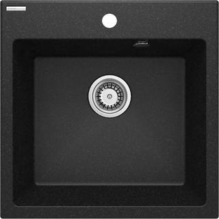 ZLEW. EVORA GRAFIT GRANIT 1K 500x500x216, 3,5" + OSPRZĘT SPACE-SAVER ZQJ_2103