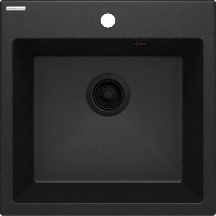 ZLEW. EVORA GRAFIT METALIK GRANIT 1K 500x500x216, 3,5" + OSPRZĘT SPACE-SAVER ZQJ_G103