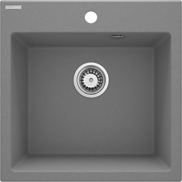 ZLEW. EVORA SZARY METALIK GRANIT 1K 500x500x216, 3,5" + OSPRZĘT SPACE-SAVER  ZQJ_S103