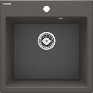 ZLEW. EVORA ANTRACYT METALIK GRANIT 1K 500x500x216, 3,5" + OSPRZĘT SPACE-SAVER  ZQJ_T103