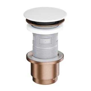 DESIGN KOREK KLIK-KLAK UMYWALKOWY, KORPUS MIEDZIANY SZCZOTKOWANY, POKRYWA CERAMICZNA ŚNIEŻNOBIAŁY ARIN.1485.K.02.WHCB