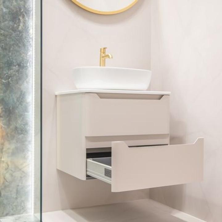 Beżowa szafka łazienkowa CASE 60 cm – ciepły odcień i funkcjonalność