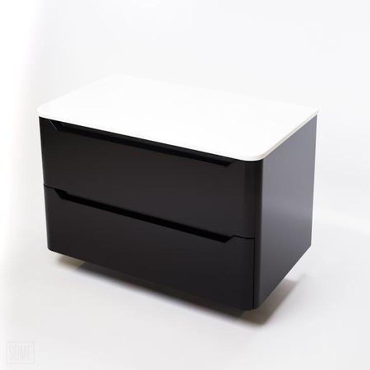 Czarna szafka łazienkowa CASE 80 cm – przestronność i elegancja