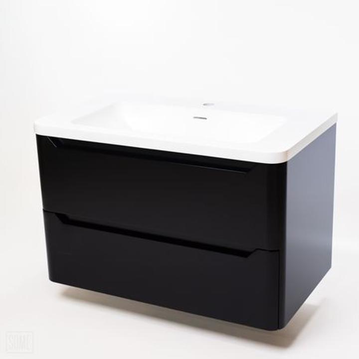 Czarna szafka łazienkowa CASE 80 cm – przestronność i elegancja