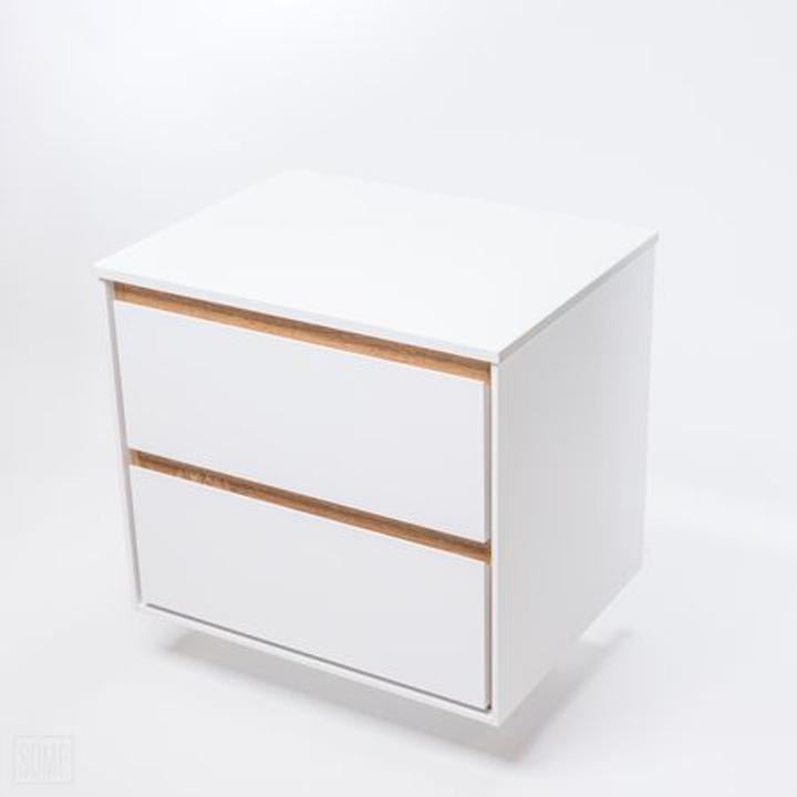 Szafka łazienkowa LOCK 60 cm biała/drewno – nowoczesność i naturalny styl