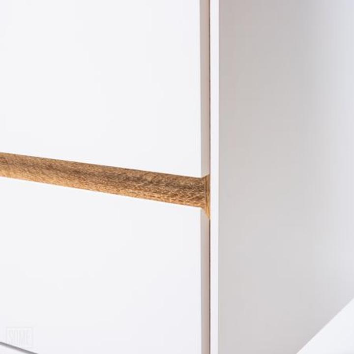 Szafka łazienkowa LOCK 60 cm biała/drewno – nowoczesność i naturalny styl