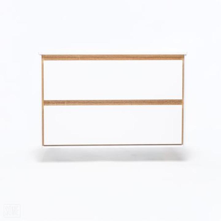 Szafka łazienkowa LOCK 80 cm biała/drewno – przestronność i elegancja