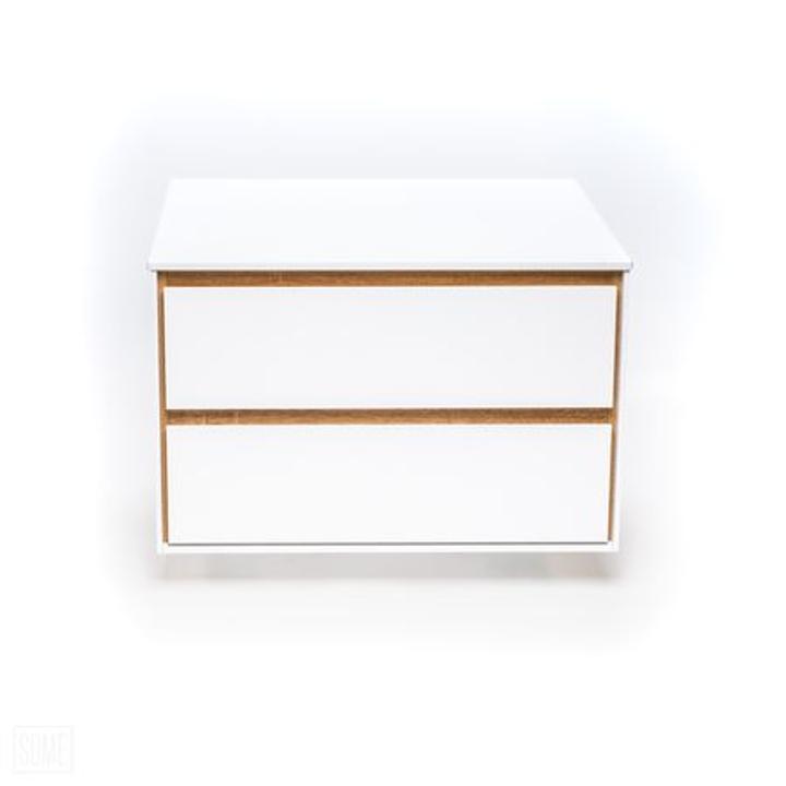 Szafka łazienkowa LOCK 80 cm biała/drewno – przestronność i elegancja