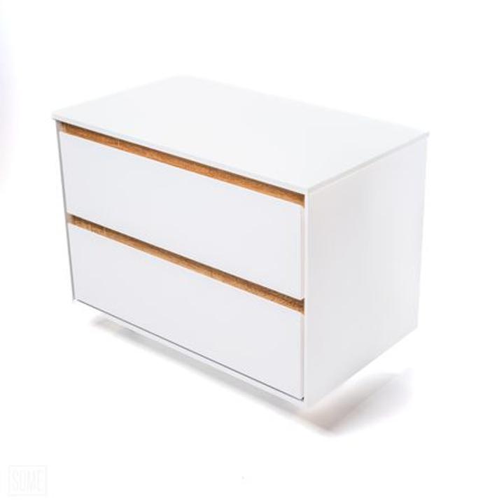 Szafka łazienkowa LOCK 80 cm biała/drewno – przestronność i elegancja