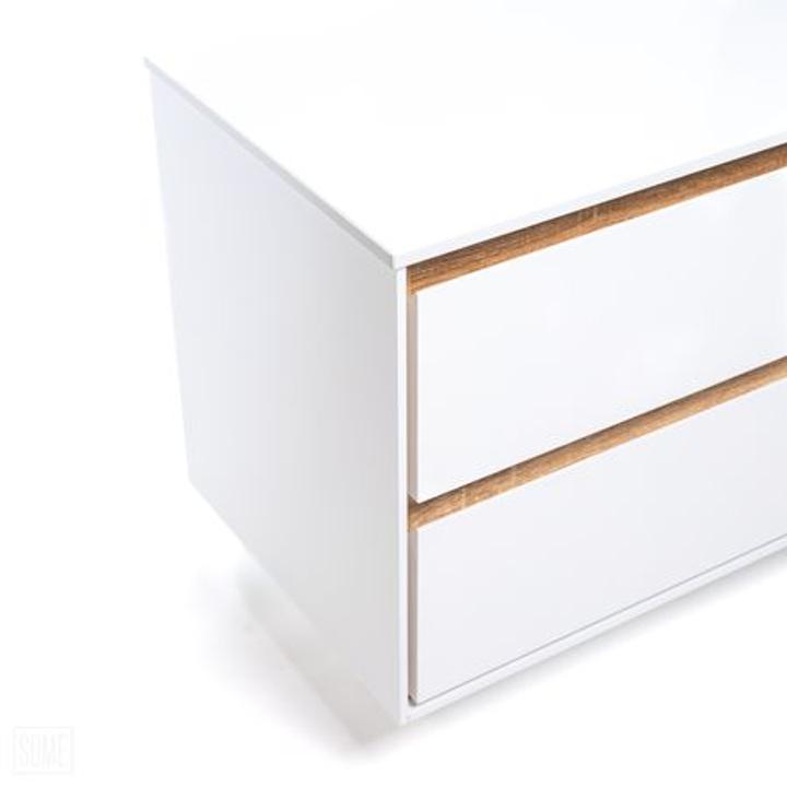 Szafka łazienkowa LOCK 80 cm biała/drewno – przestronność i elegancja