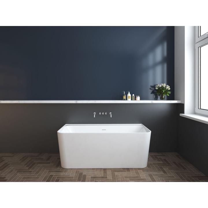 SOME COMODA WANNA PRZYŚCIENNA 1600X750X600 AKRYLOWA DM607-1600 BIAŁY POŁYSK +KOREK KLIK KLAK BIAŁY POŁYSK DR01WH*