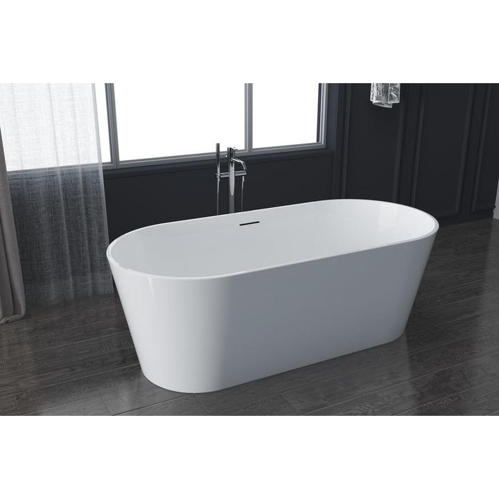 SOME GLOW WANNA WOLNOSTOJĄCA 1500X750X575 AKRYLOWA DM938-1500T BIAŁY POŁYSK + KOREK KLIK KLAK ZŁOTY DR01BG*