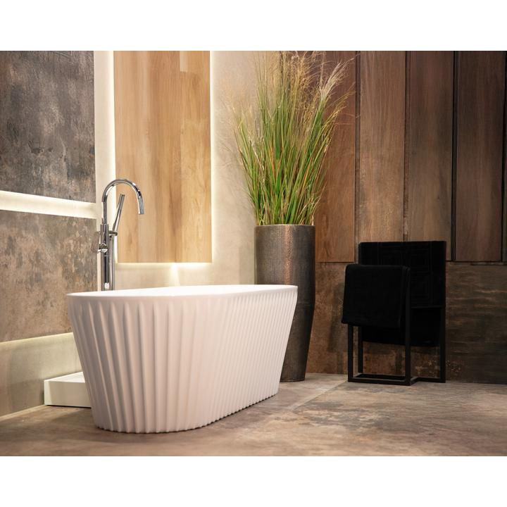 SOME MUFFIN WANNA WOLNOSTOJĄCA 1590X740X565 AKRYLOWA DM608-1600T BIAŁY POŁYSK + KOREK KLIK KLAK ZŁOTY DR01BG*