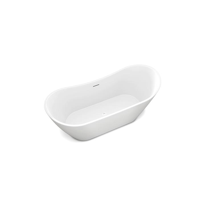 SOME SMILE WANNA WOLNOSTOJĄCA 1600X780X740 AKRYLOWA DM972-1600T BIAŁY POŁYSK + KOREK KLIK KLAK CZARNY MAT DR01MB*