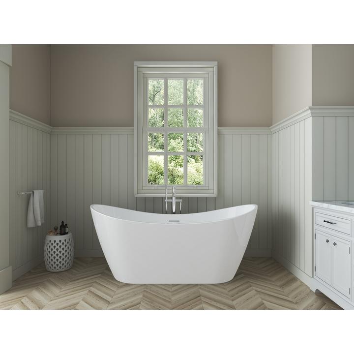 SOME SMILE WANNA WOLNOSTOJĄCA 1600X780X740 AKRYLOWADM972-1600T BIAŁY POŁYSK+KOREK KLIK KLAK BIAŁY POŁYSK DR01WH*