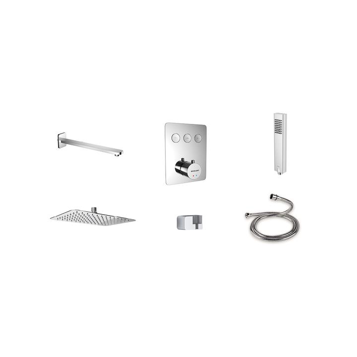 ZESTAW PRYSZNICOWO-WANNOWY PODTYNKOWY TERMO 3 WYJŚCIA KROTOS CHROM  AREX.SET.8046CR