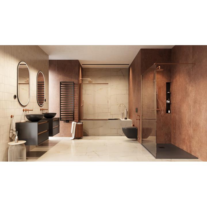 BREGO GRZEJNIK ŁAZIENKOWY 139x50CM CZARNY MAT GREX.BR139.BL