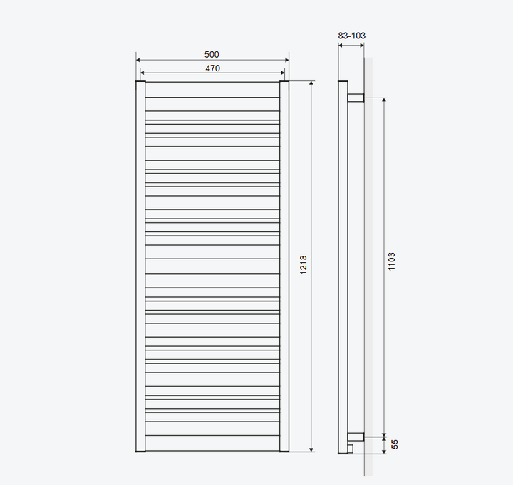 CONTI GRZEJNIK ŁAZIENKOWY 121X50 CM, CAPPUCINO MAT GREX.CO121.CA