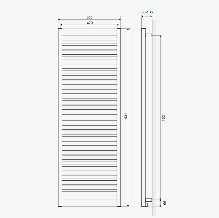 CONTI GRZEJNIK ŁAZIENKOWY 143X50 CM, CAPPUCINO MAT GREX.CO143.CA